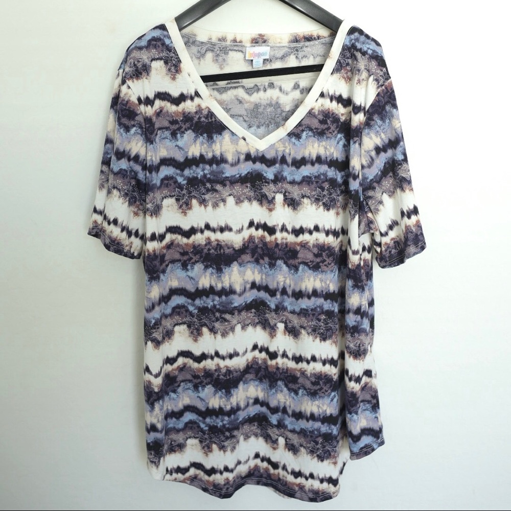 Lularoe Iris - Tie Dye with Floral Scroll